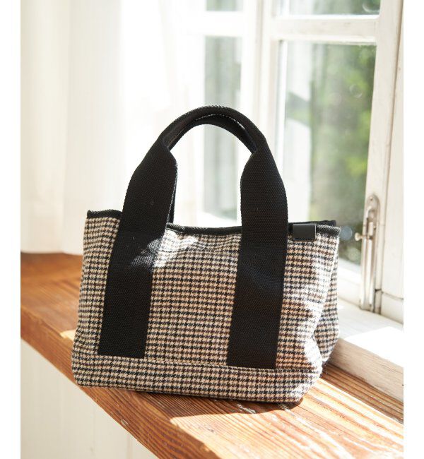 Lbc with Life「ツイード仕切り持ち手ミニトートバッグ」|その他|ブラック