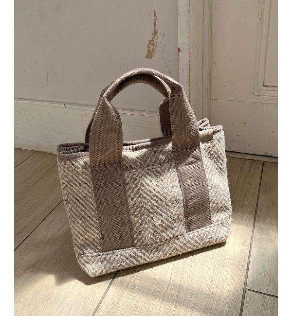 Lbc with Life「ツイード仕切り持ち手ミニトートバッグ」|その他|