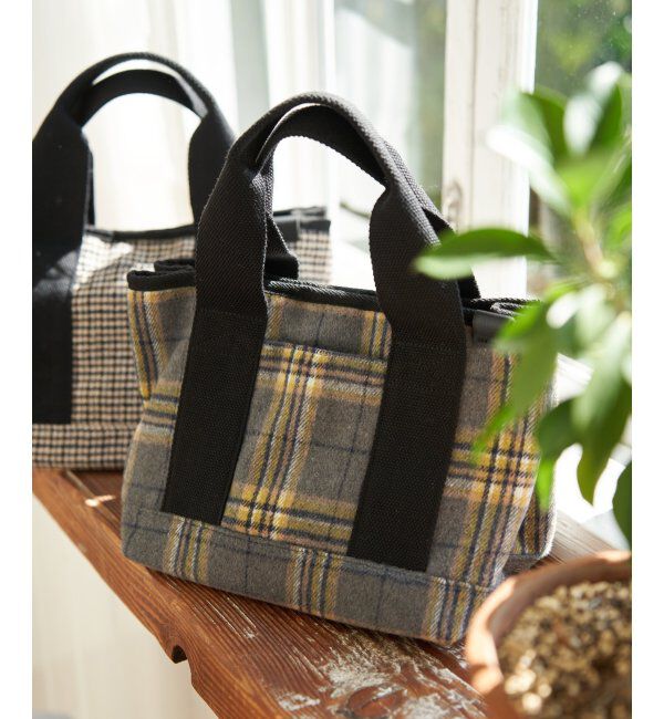 Lbc with Life「ツイード仕切り持ち手ミニトートバッグ」|その他|