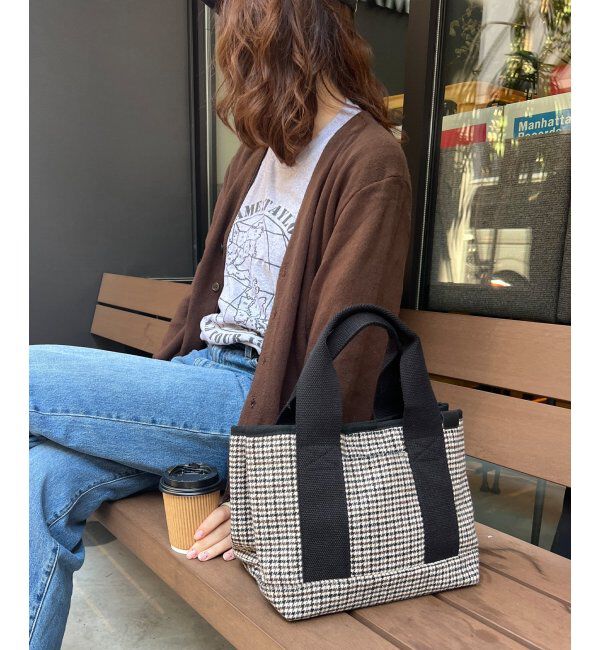 Lbc with Life「ツイード仕切り持ち手ミニトートバッグ」|その他|