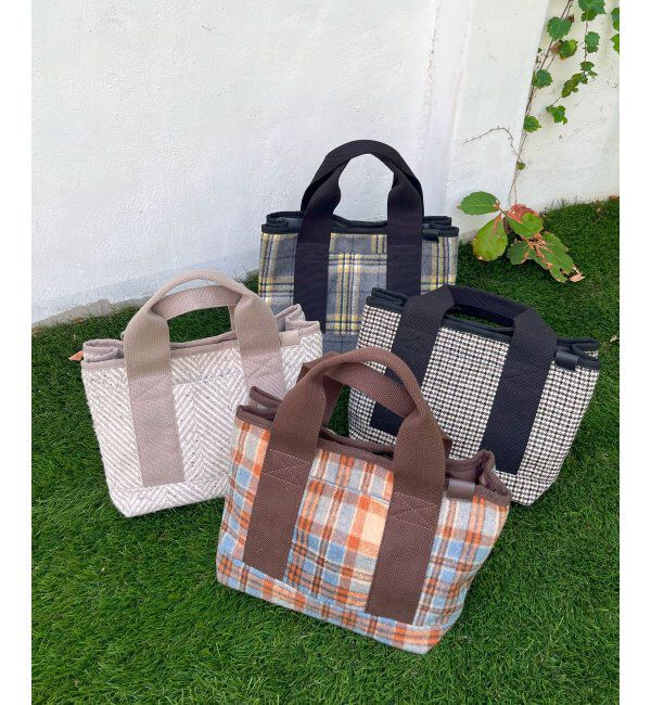 Lbc with Life「ツイード仕切り持ち手ミニトートバッグ」|その他|