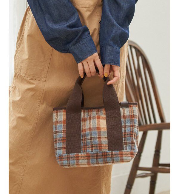 Lbc with Life「ツイード仕切り持ち手ミニトートバッグ」|その他|