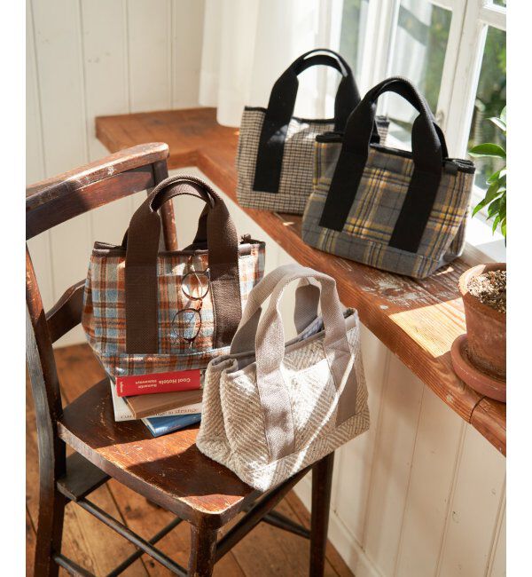 Lbc with Life「ツイード仕切り持ち手ミニトートバッグ」|その他|