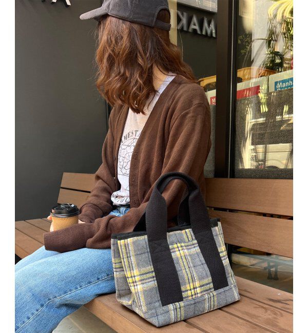 Lbc with Life「ツイード仕切り持ち手ミニトートバッグ」|その他|