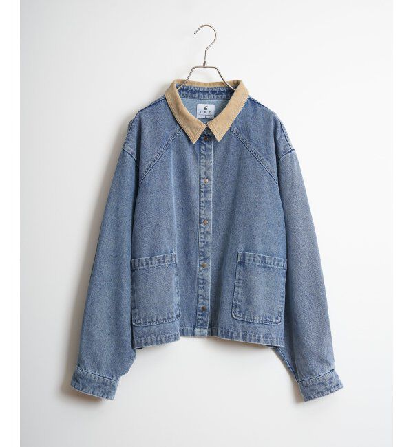 Lbc with Life「コール切り替えデニムジャケット」|ブルゾン・スタジャン|