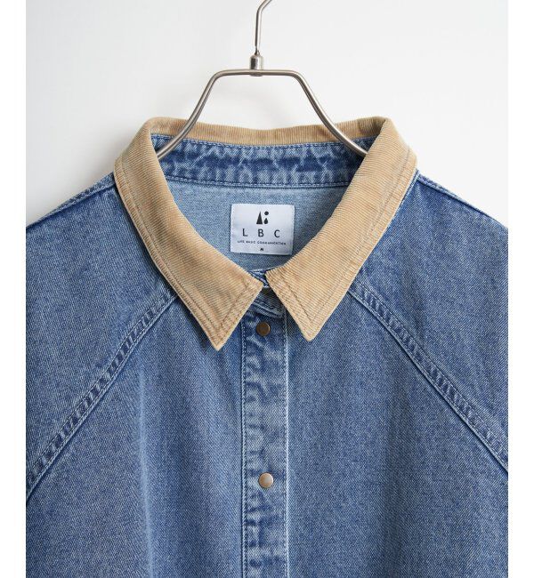 Lbc with Life「コール切り替えデニムジャケット」|ブルゾン・スタジャン|