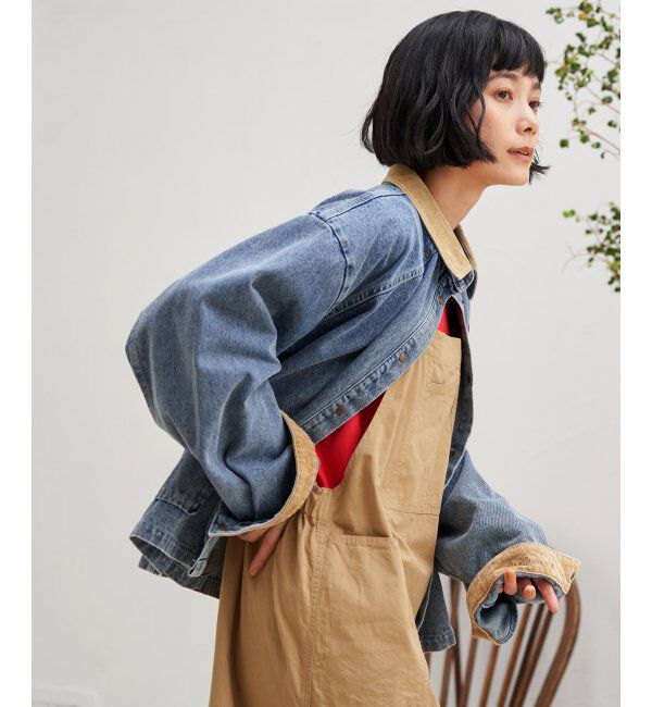 Lbc with Life「コール切り替えデニムジャケット」|ブルゾン・スタジャン|