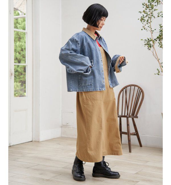 Lbc with Life「コール切り替えデニムジャケット」|ブルゾン・スタジャン|