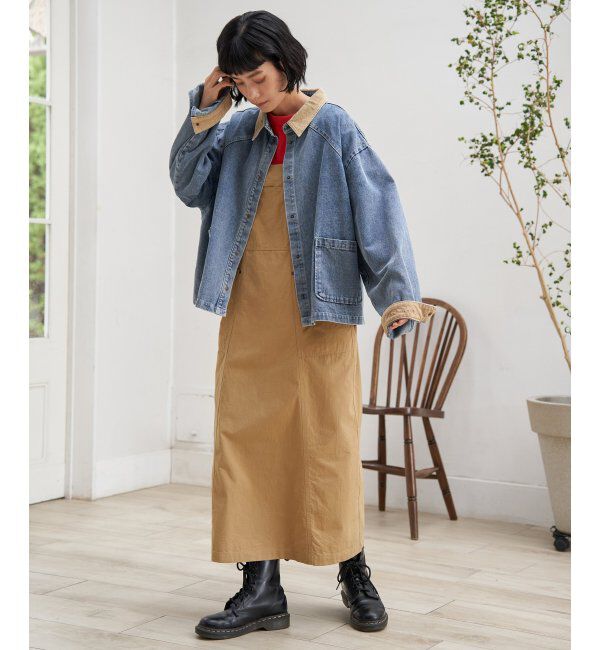 Lbc with Life「コール切り替えデニムジャケット」|ブルゾン・スタジャン|