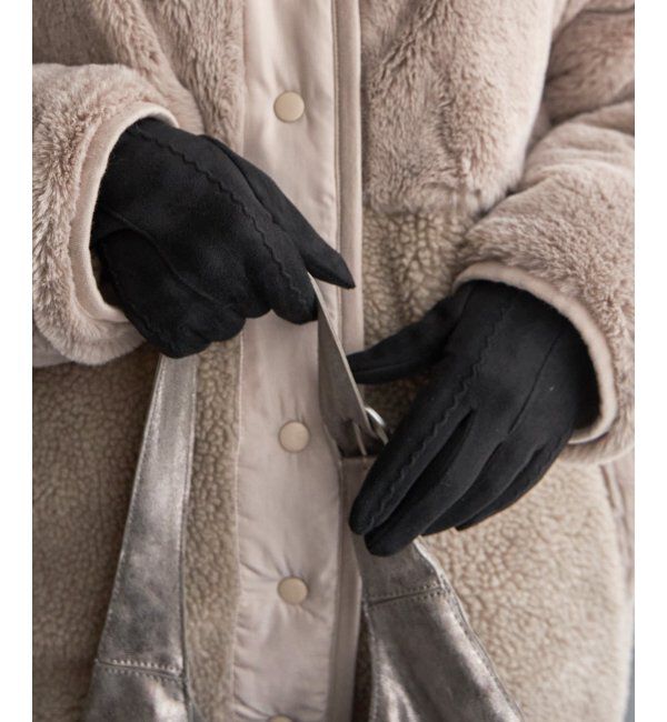 Lbc with Life「フェイクスエードラインイリグローブ」|手袋|