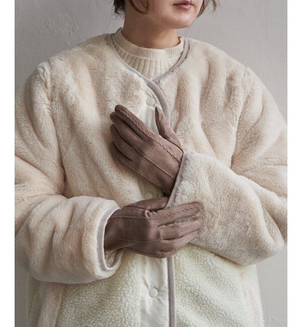 Lbc with Life「フェイクスエードラインイリグローブ」|手袋|