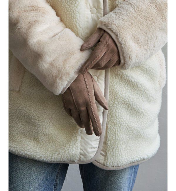 Lbc with Life「フェイクスエードラインイリグローブ」|手袋|