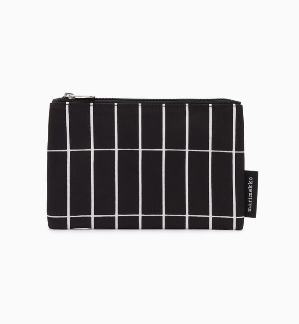 Marimekko「Tiiliskivi Kaika ポーチ」|ポーチ|ブラック&times;ホワイト