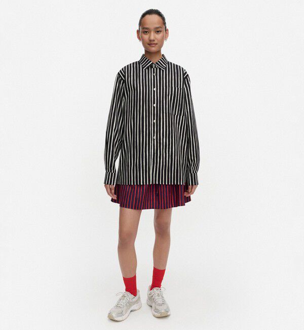 Marimekko「Jokapoika シャツ」|シャツ・ブラウス|ブラック&times;ホワイト