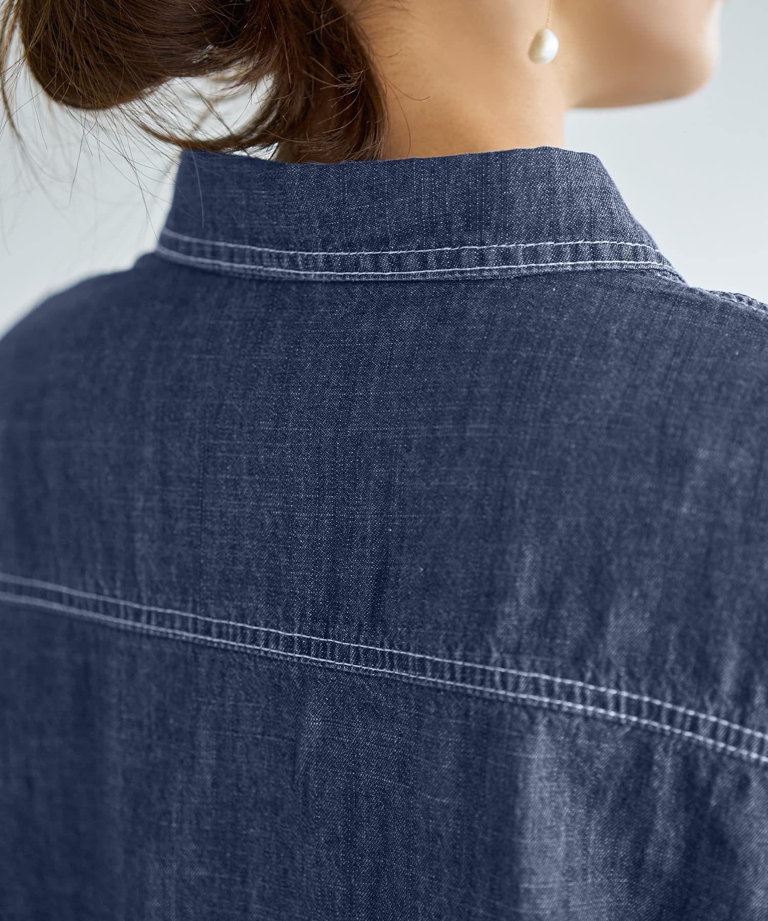 STYLE DELI「織り糸柄状ブリーチデニムシャツ」|シャツ・ブラウス|