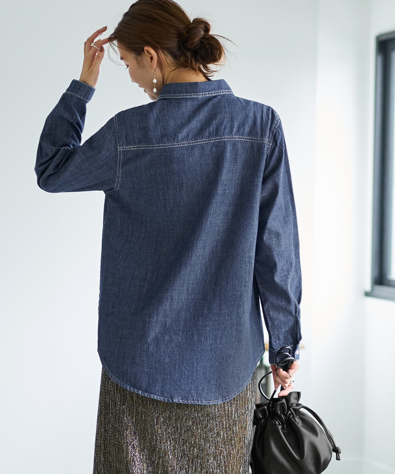 STYLE DELI「織り糸柄状ブリーチデニムシャツ」|シャツ・ブラウス|