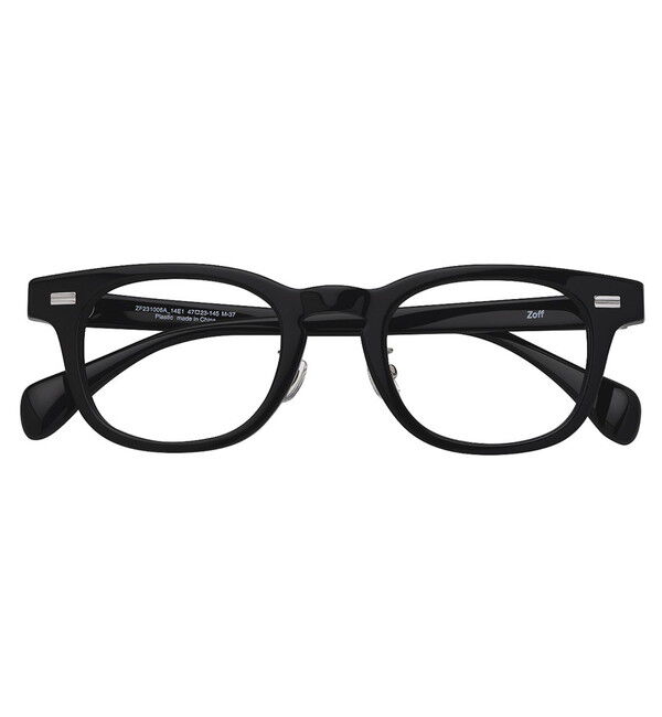 「ウェリントン型 メガネ ｜Zoff CLASSIC VINTAGE 黒縁 太縁フレーム クリア レンズ交換券付き」|メガネ|