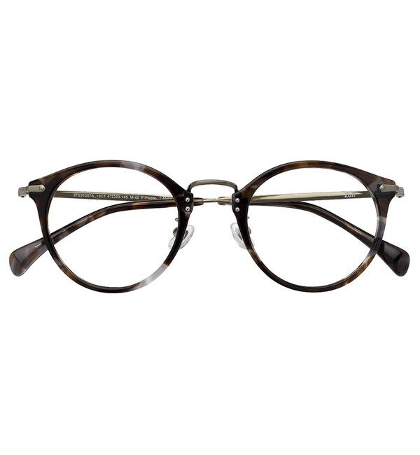  「ボストン型 メガネ｜Zoff メタル プラスチック 伊達メガネ 度付きメガネ レンズ交換券付き」|メガネ|