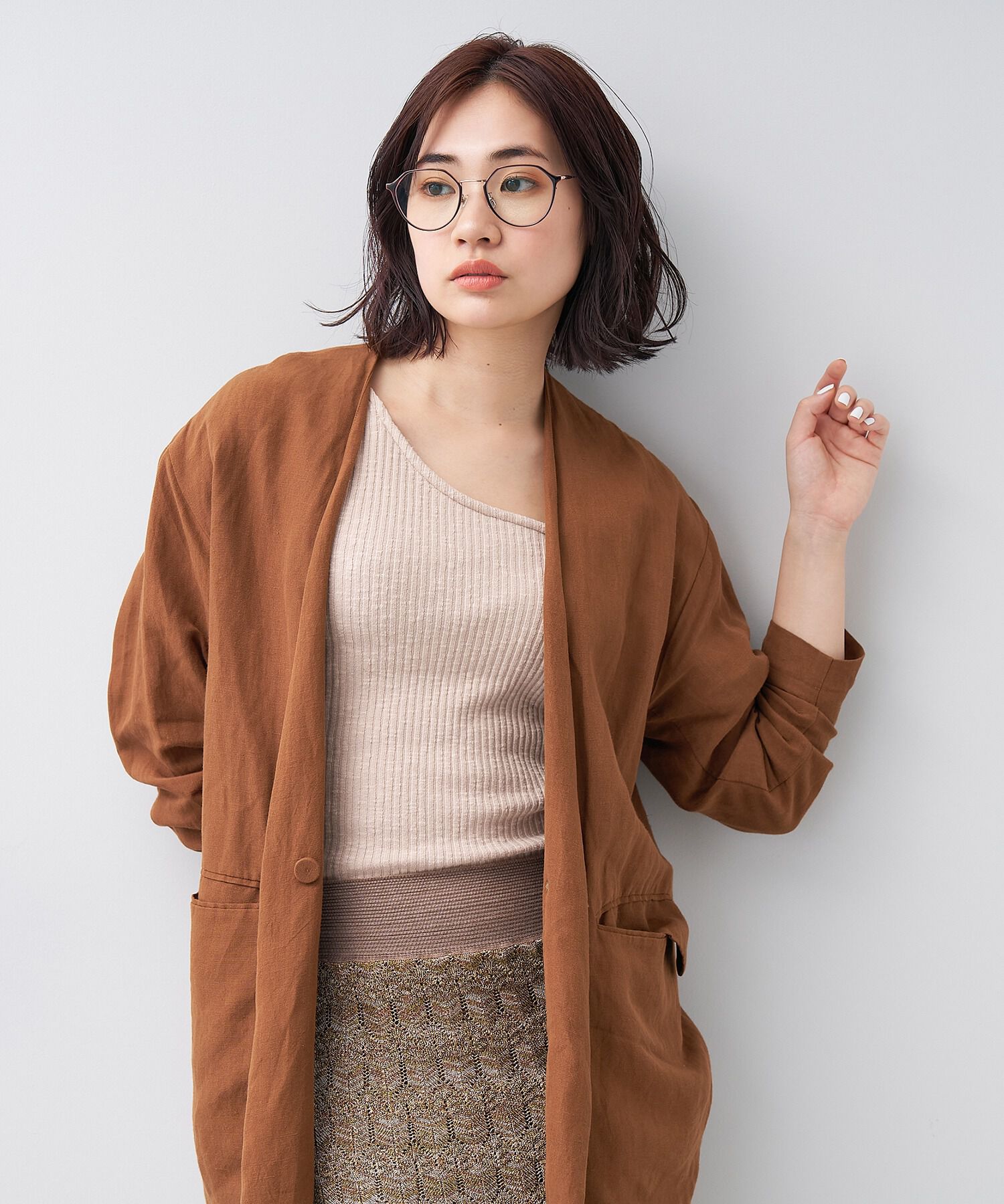  「ボストン型 クリアレンズサングラス｜紫外線100%カットクリアサングラス」|サングラス|ブラウン