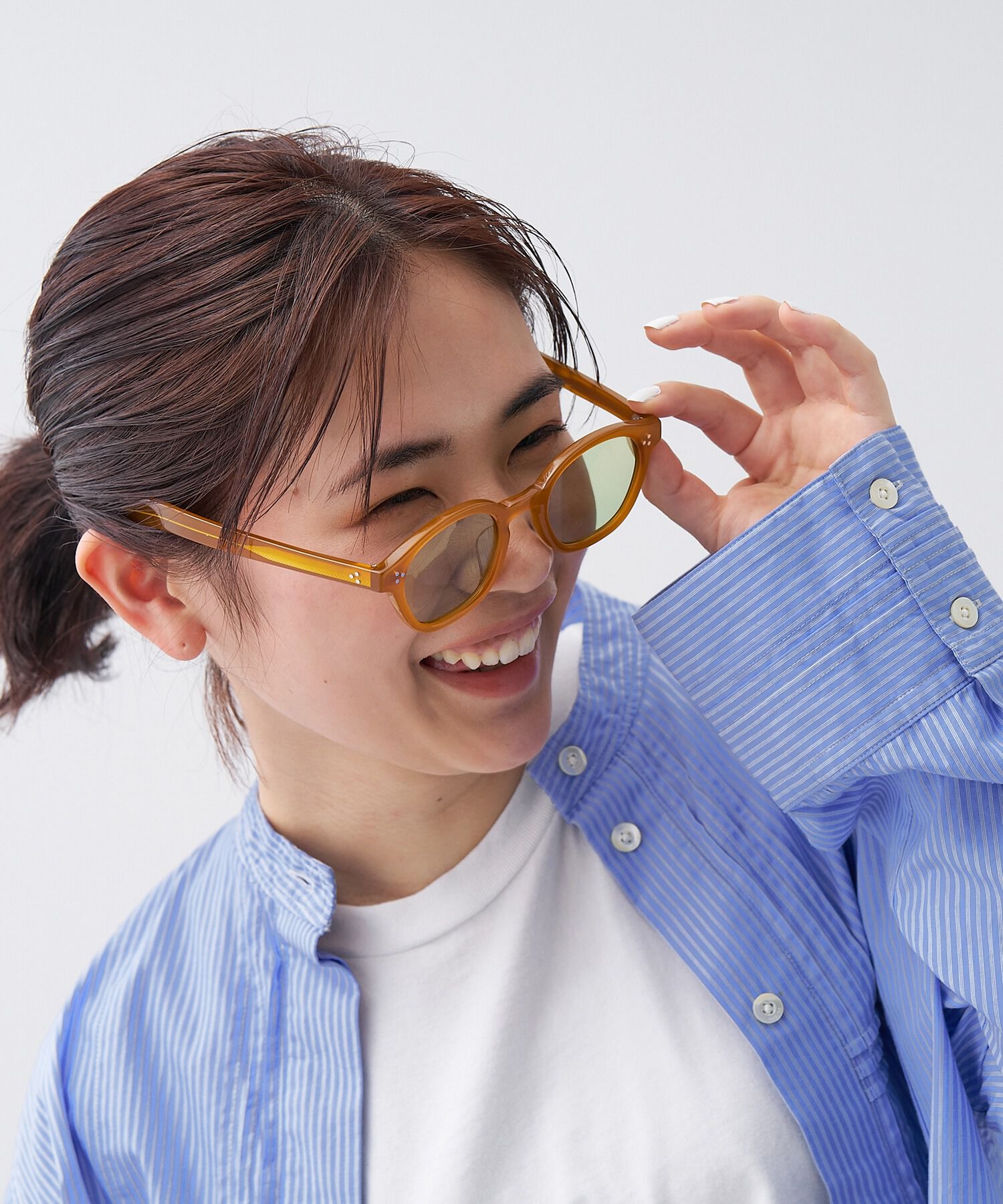  「ウェリントン型 サングラス｜TREND SUNGLASSES」|サングラス|オレンジ