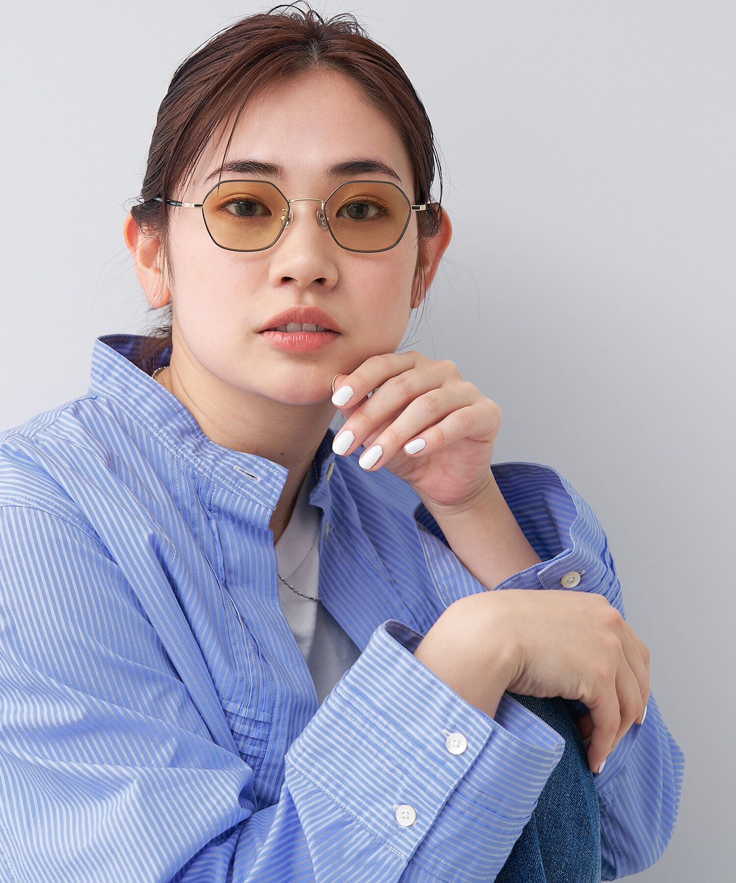  「ウェリントン型 サングラス｜個性的な印象の多角形フレーム TREND SUNGLASSES」|サングラス|グリーン