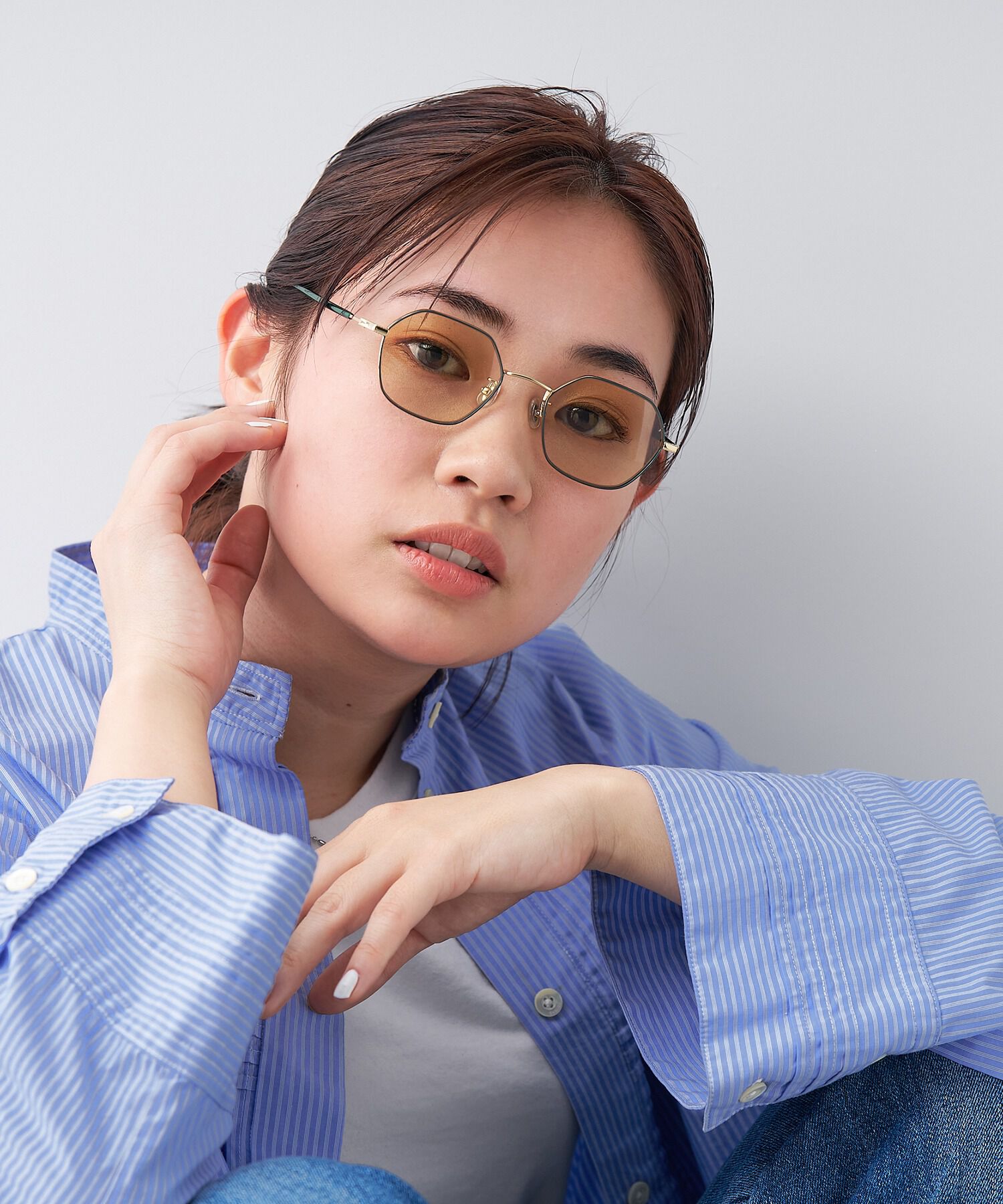  「ウェリントン型 サングラス｜個性的な印象の多角形フレーム TREND SUNGLASSES」|サングラス|