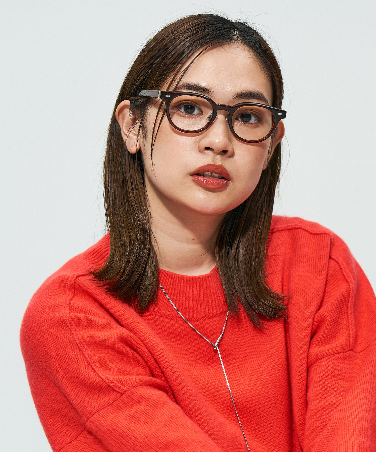  「Zoff｜STUDIO SEVEN｜ボストン型 メガネ｜太縁メガネ｜プラスチックフレーム レンズ交換券付き」|メガネ|ブラウン