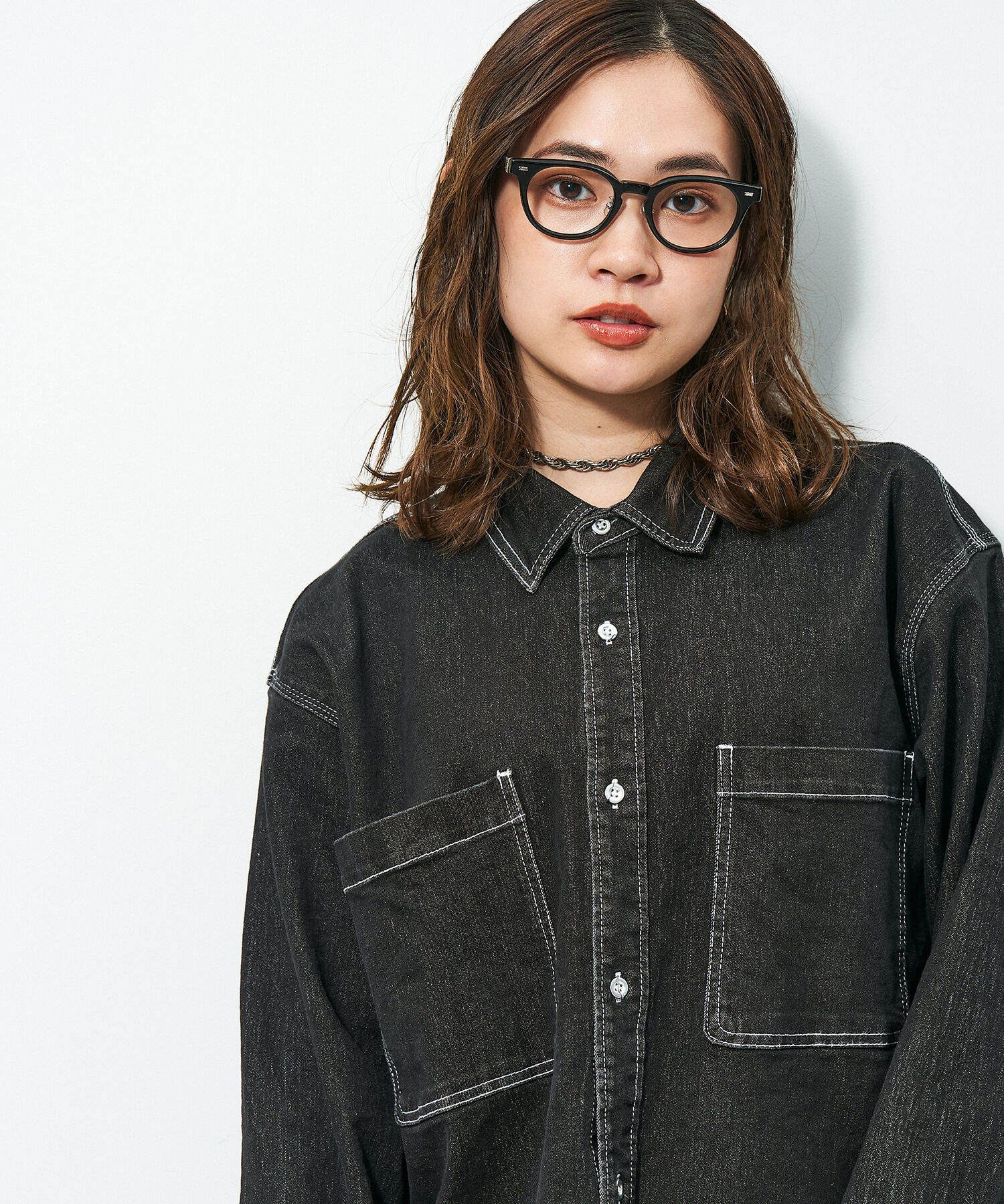  「Zoff｜STUDIO SEVEN｜ボストン型 メガネ｜太縁メガネ｜プラスチックフレーム レンズ交換券付き」|メガネ|ブラック