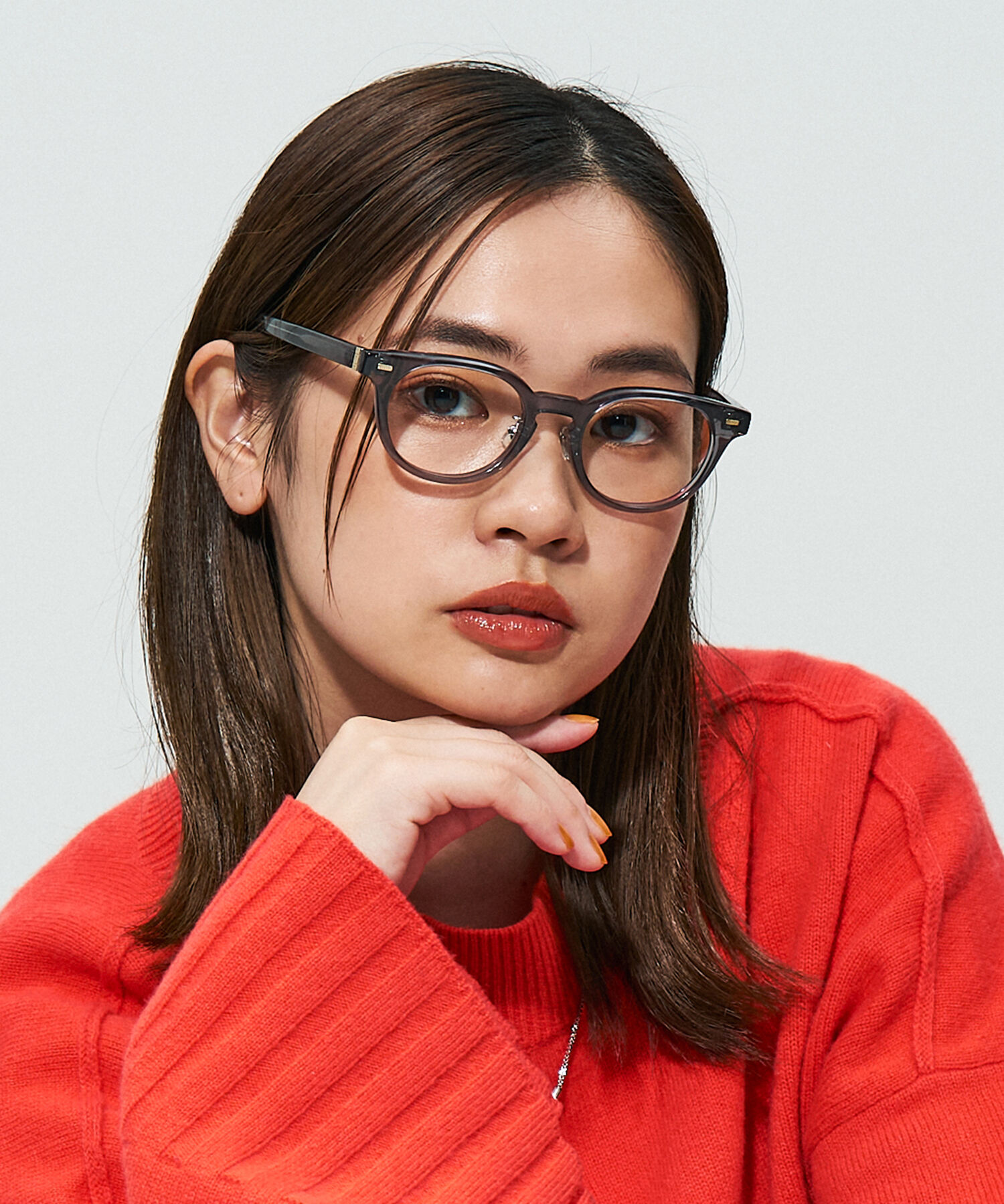  「Zoff｜STUDIO SEVEN｜ボストン型 メガネ｜太縁メガネ｜プラスチックフレーム レンズ交換券付き」|メガネ|グレー