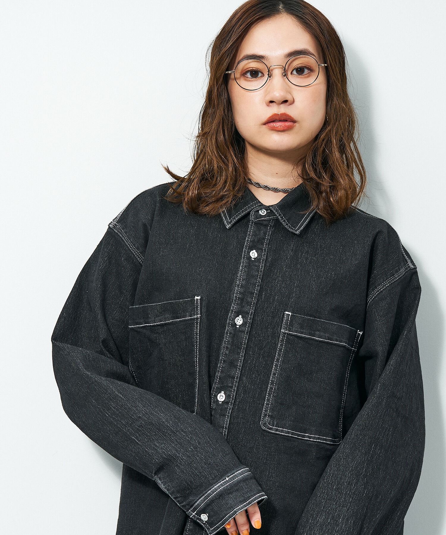  「Zoff｜STUDIO SEVEN｜ラウンド型 メガネ｜丸型フレーム メタルフレーム レンズ交換券」|メガネ|