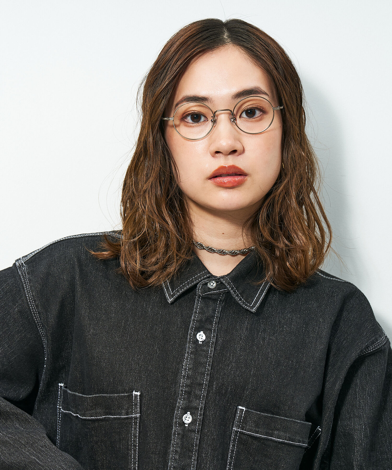  「Zoff｜STUDIO SEVEN｜ラウンド型 メガネ｜丸型フレーム メタルフレーム レンズ交換券」|メガネ|シルバー