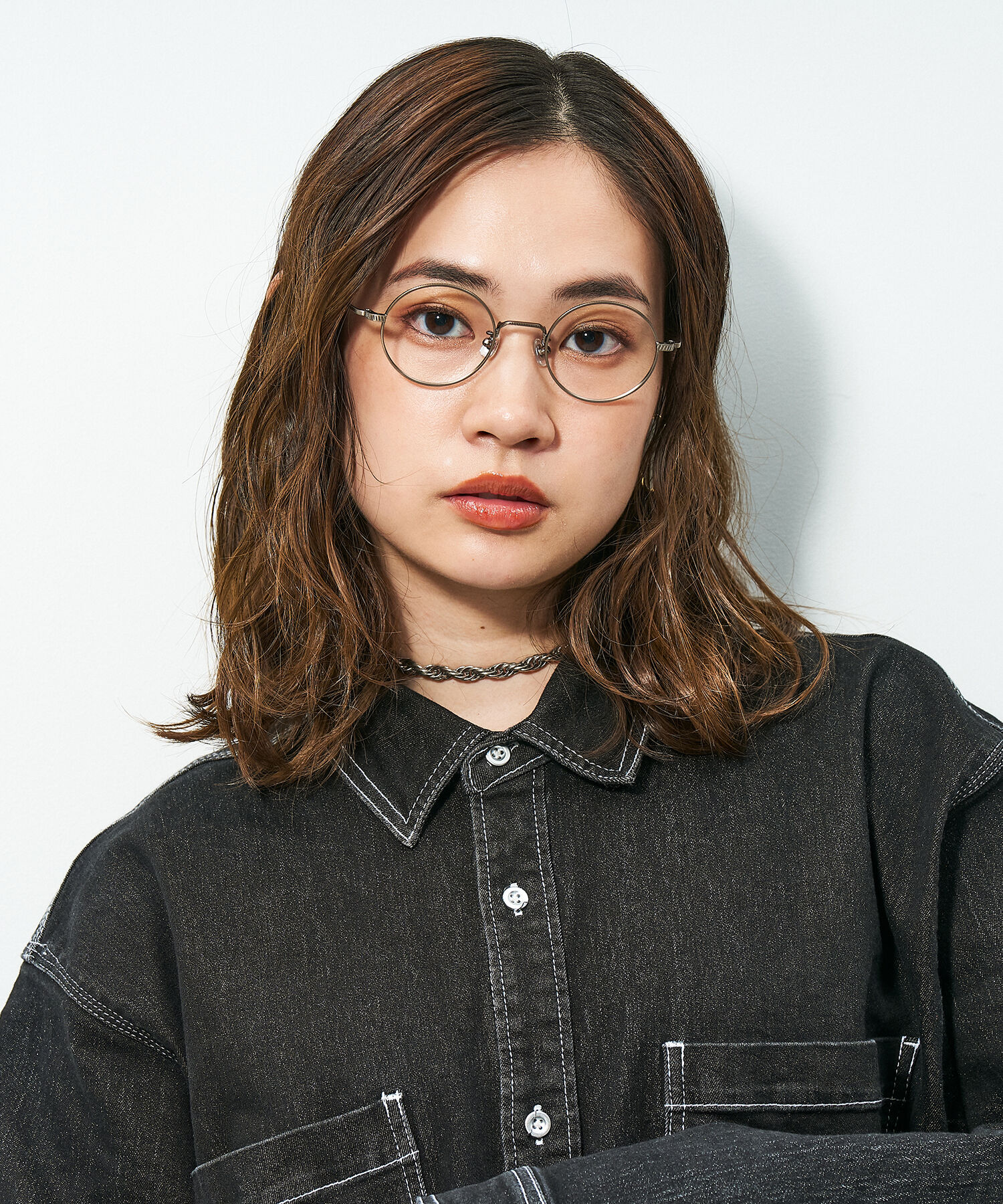  「Zoff｜STUDIO SEVEN｜ラウンド型 メガネ｜丸型フレーム メタルフレーム レンズ交換券」|メガネ|