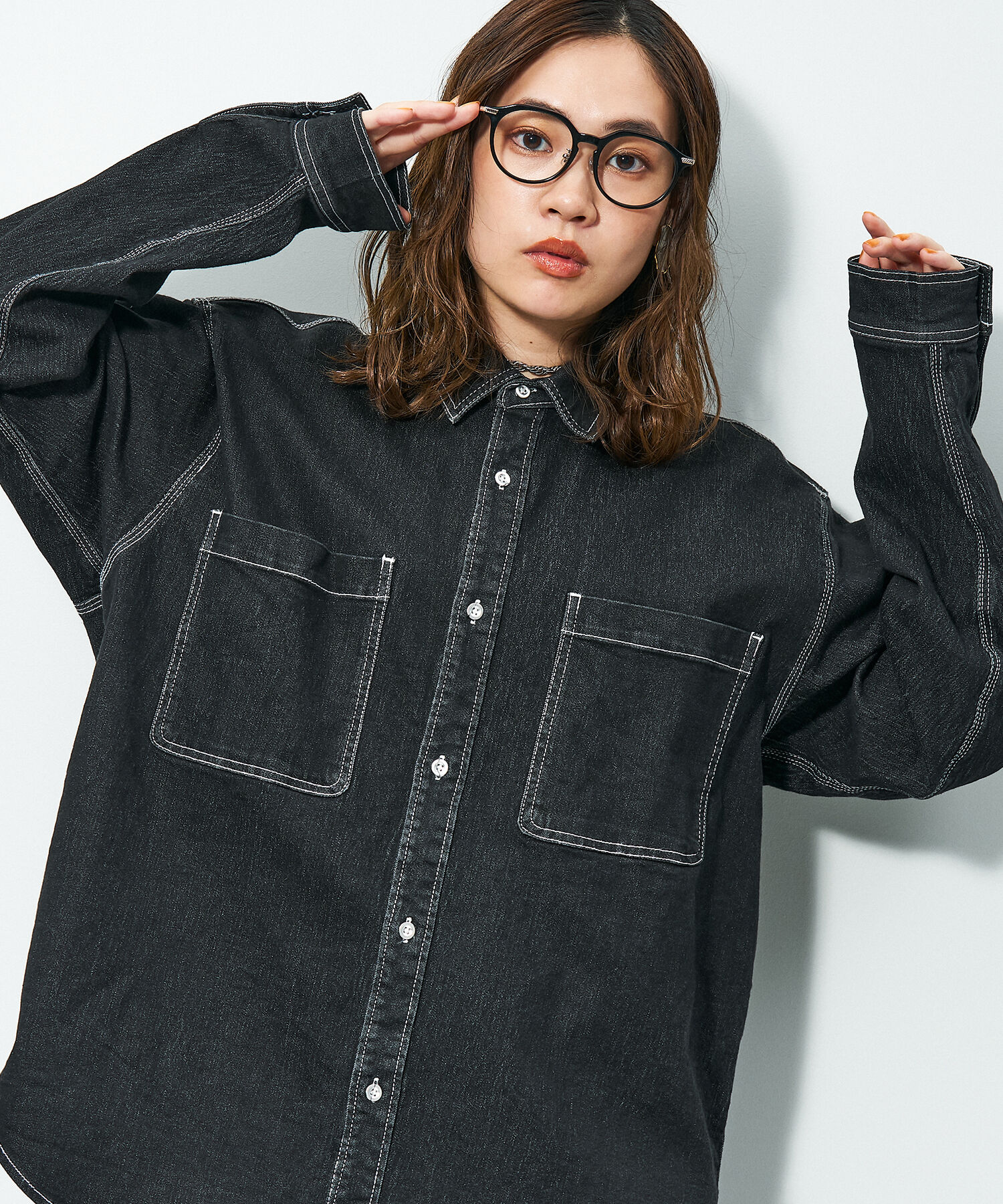  「Zoff｜STUDIO SEVEN｜ボストン型 メガネ｜ビッグシェイプ メタル 多角形 レンズ交換券付き」|メガネ|