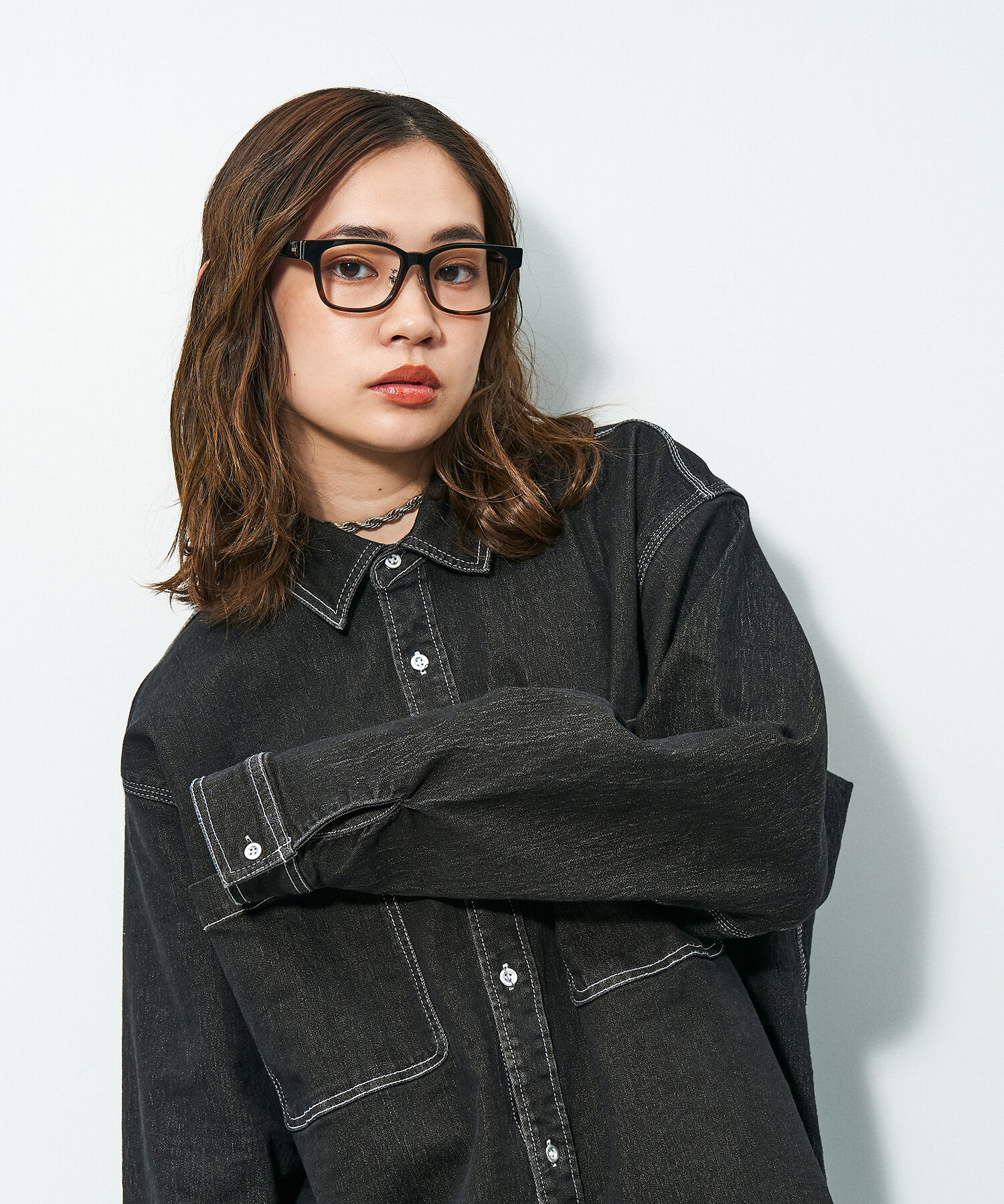  「Zoff｜STUDIO SEVEN｜ウェリントン型 メガネ 黒縁 太縁フレーム クリアフレーム レンズ交換券付き」|メガネ|