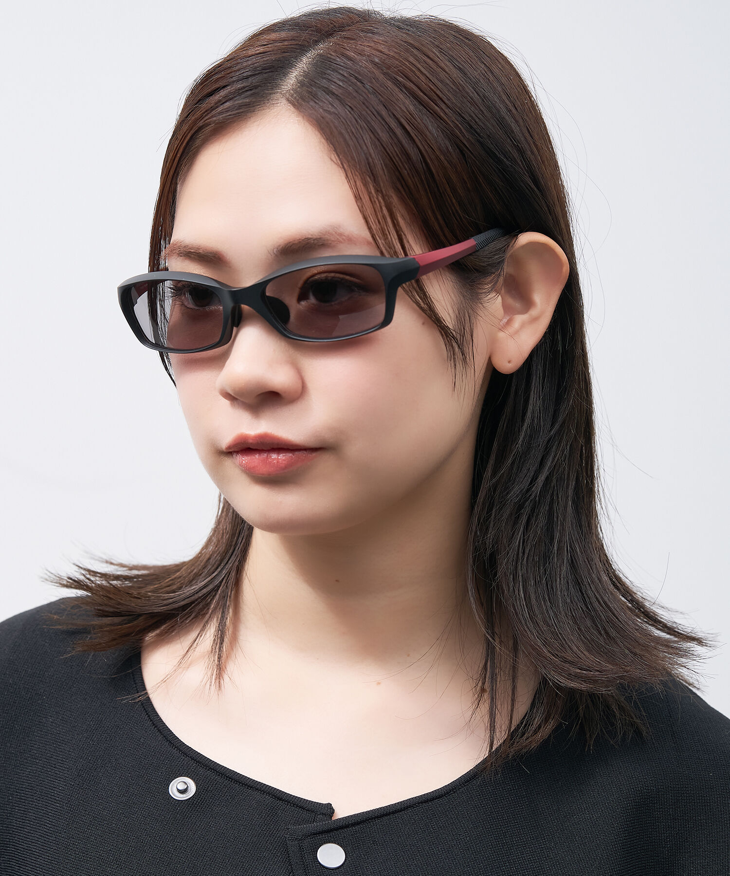  「【WEB限定】スクエア型 サングラス｜軽量｜Zoff」|サングラス|ブラック系その他