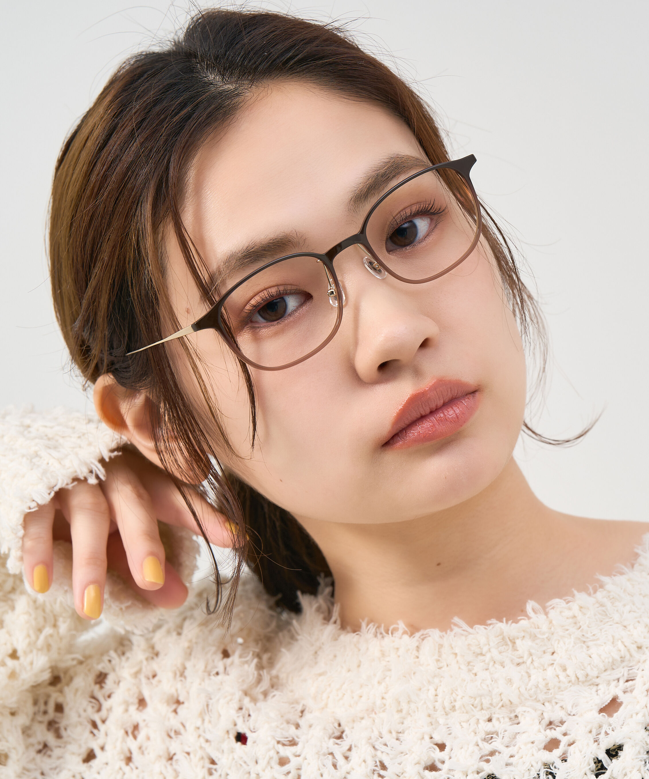  「ウェリントン型 軽量 メガネ｜ 軽量素材&times;チタン 大人可愛いメガネフレーム レンズ交換券付き」|メガネ|