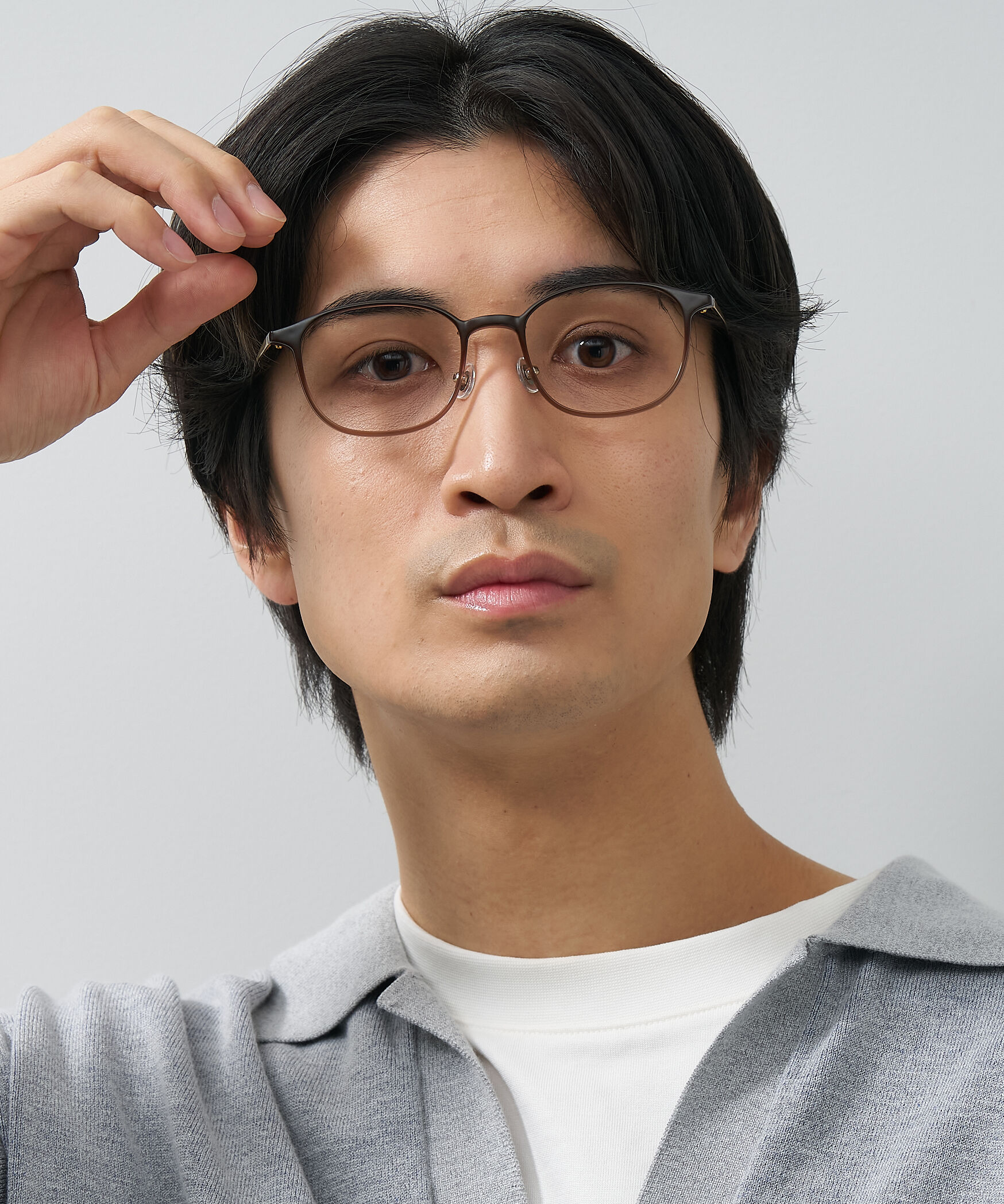  「ウェリントン型 軽量 メガネ｜ 軽量素材&times;チタン 大人可愛いメガネフレーム レンズ交換券付き」|メガネ|