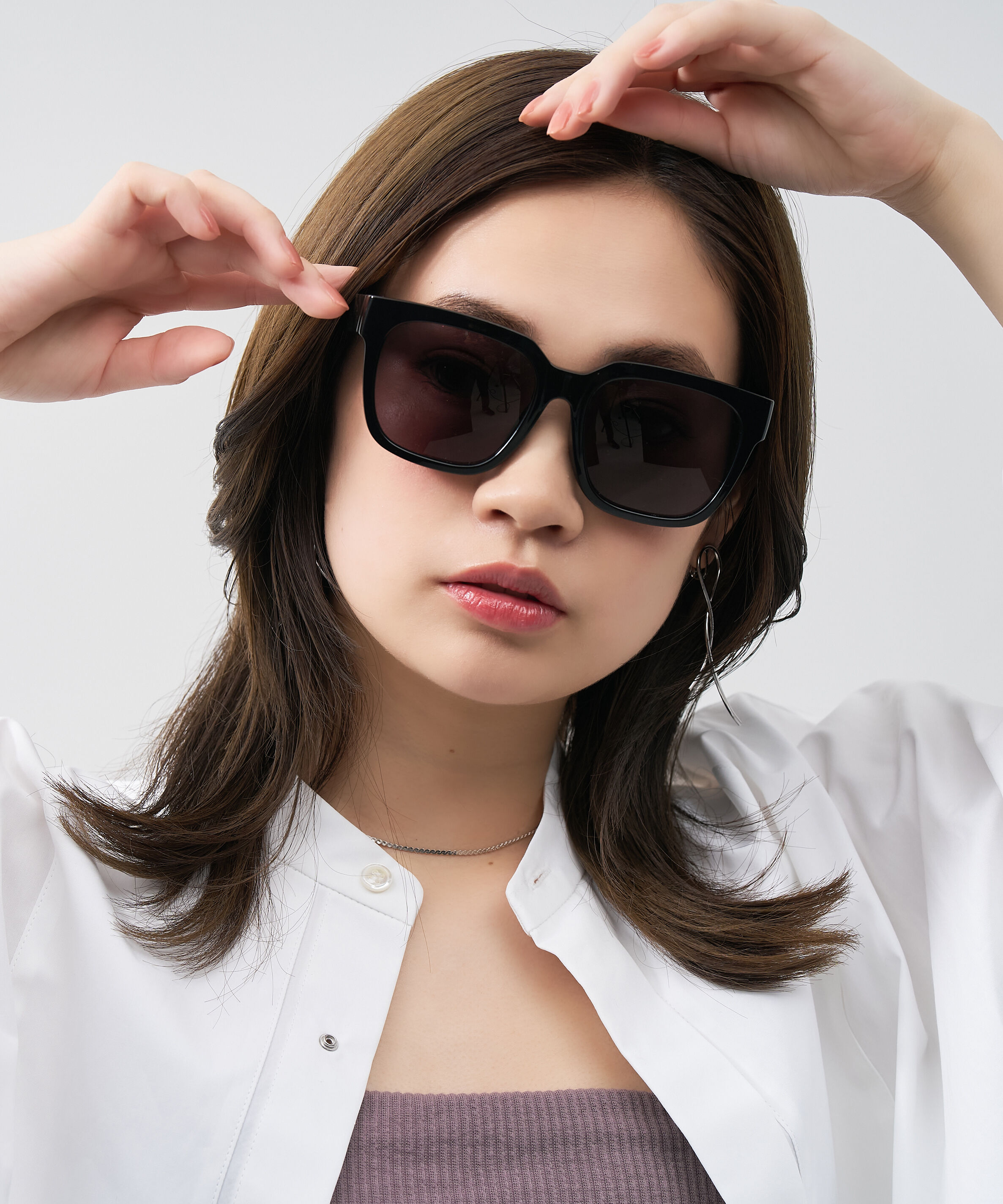  「ウェリントン型 大きめ サングラス｜Y2K ビッグシェイプ ユニセックス 小顔 おしゃれ」|サングラス|