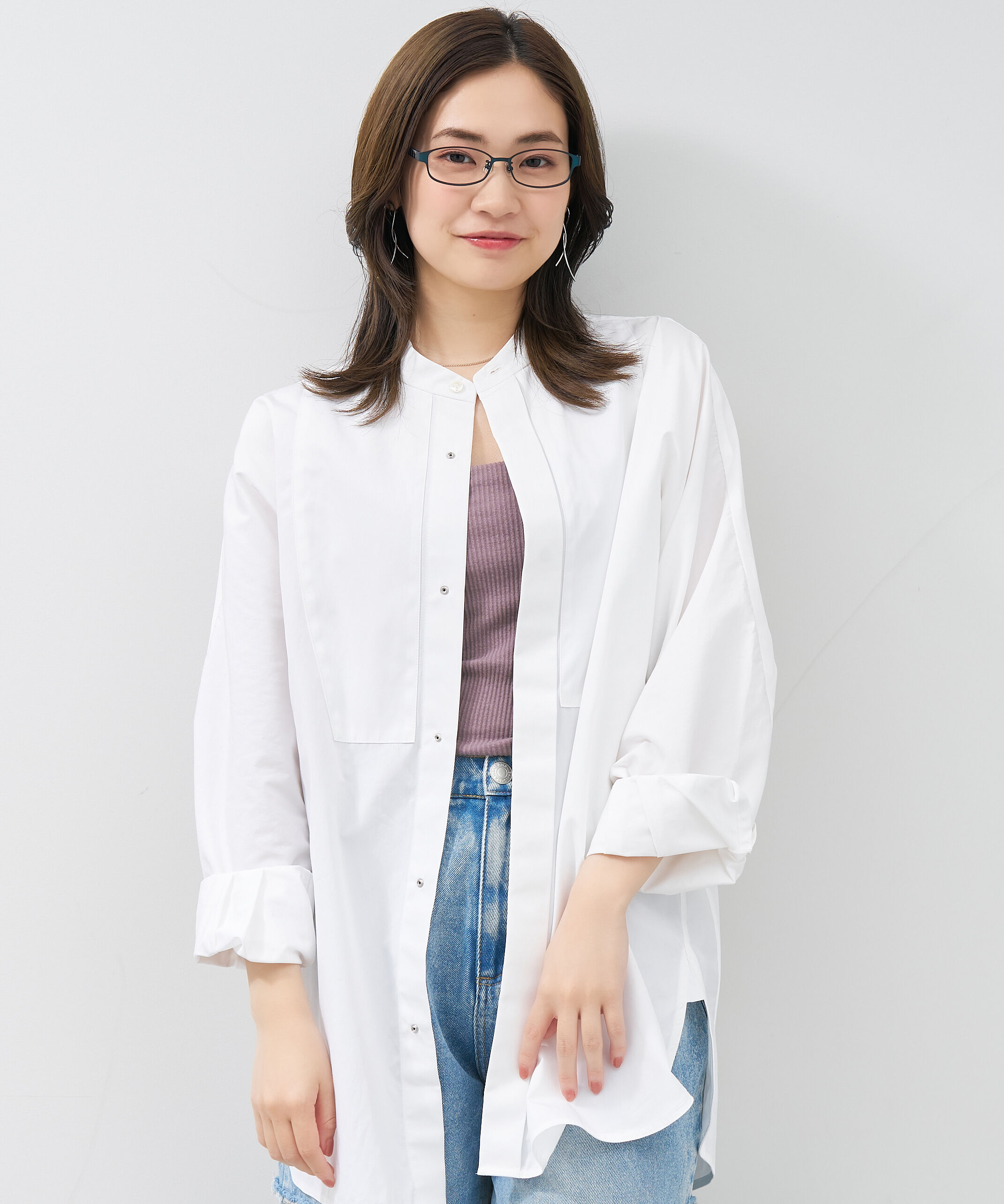  「【アウトレット価格】スクエア型 メガネ｜メタル&times;プラスチック ストライプ レンズ交換券付き」|メガネ|