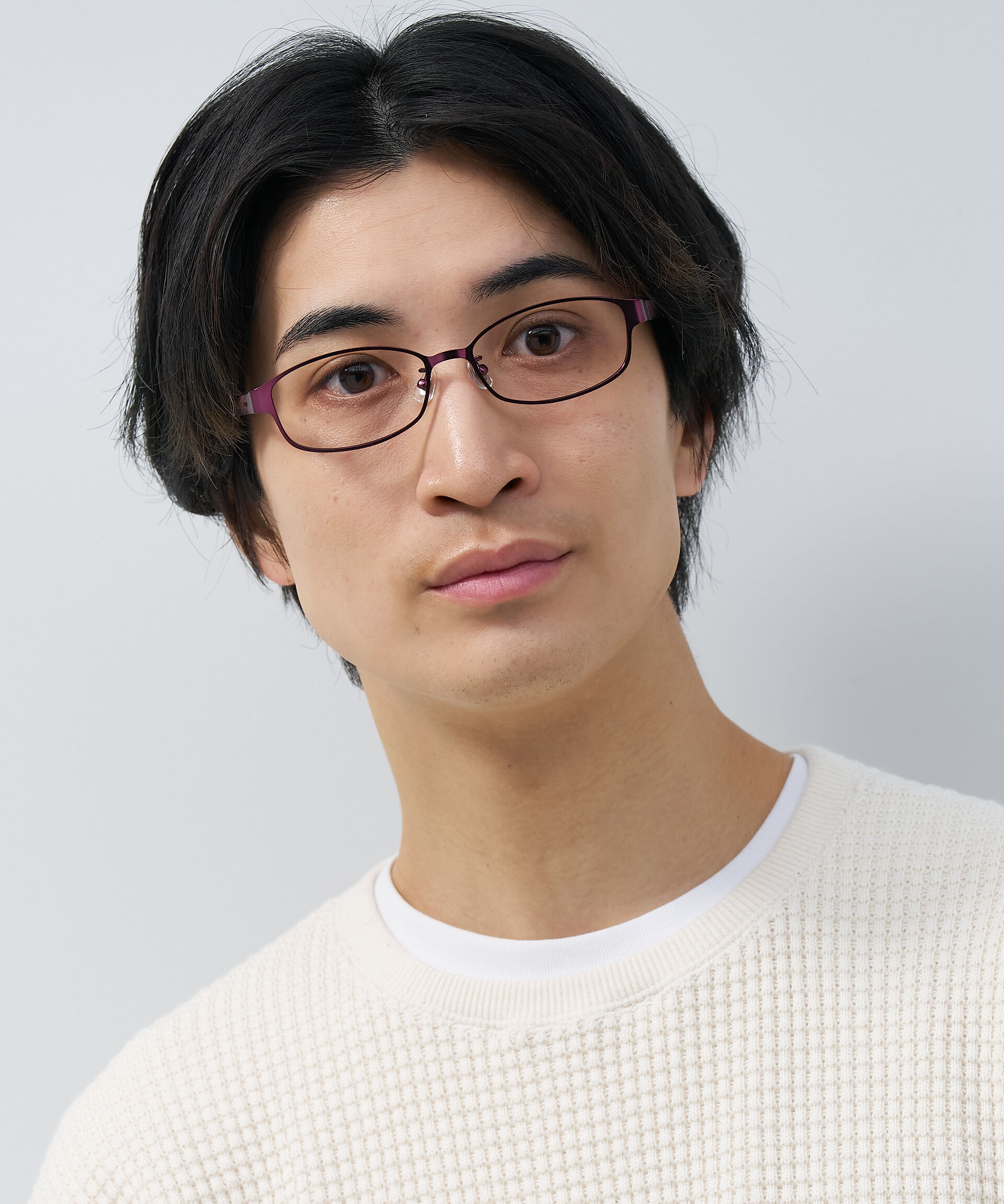  「【アウトレット価格】スクエア型 メガネ｜メタル&times;プラスチック ストライプ レンズ交換券付き」|メガネ|