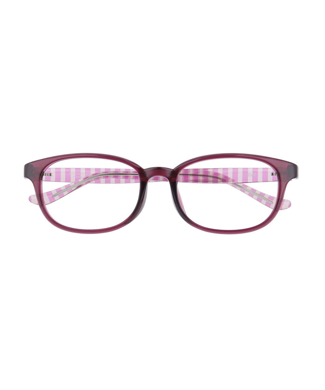  「【アウトレット価格】ウェリントン型 メガネ｜黒縁 クリア ストライプ レンズ交換券付き」|メガネ|