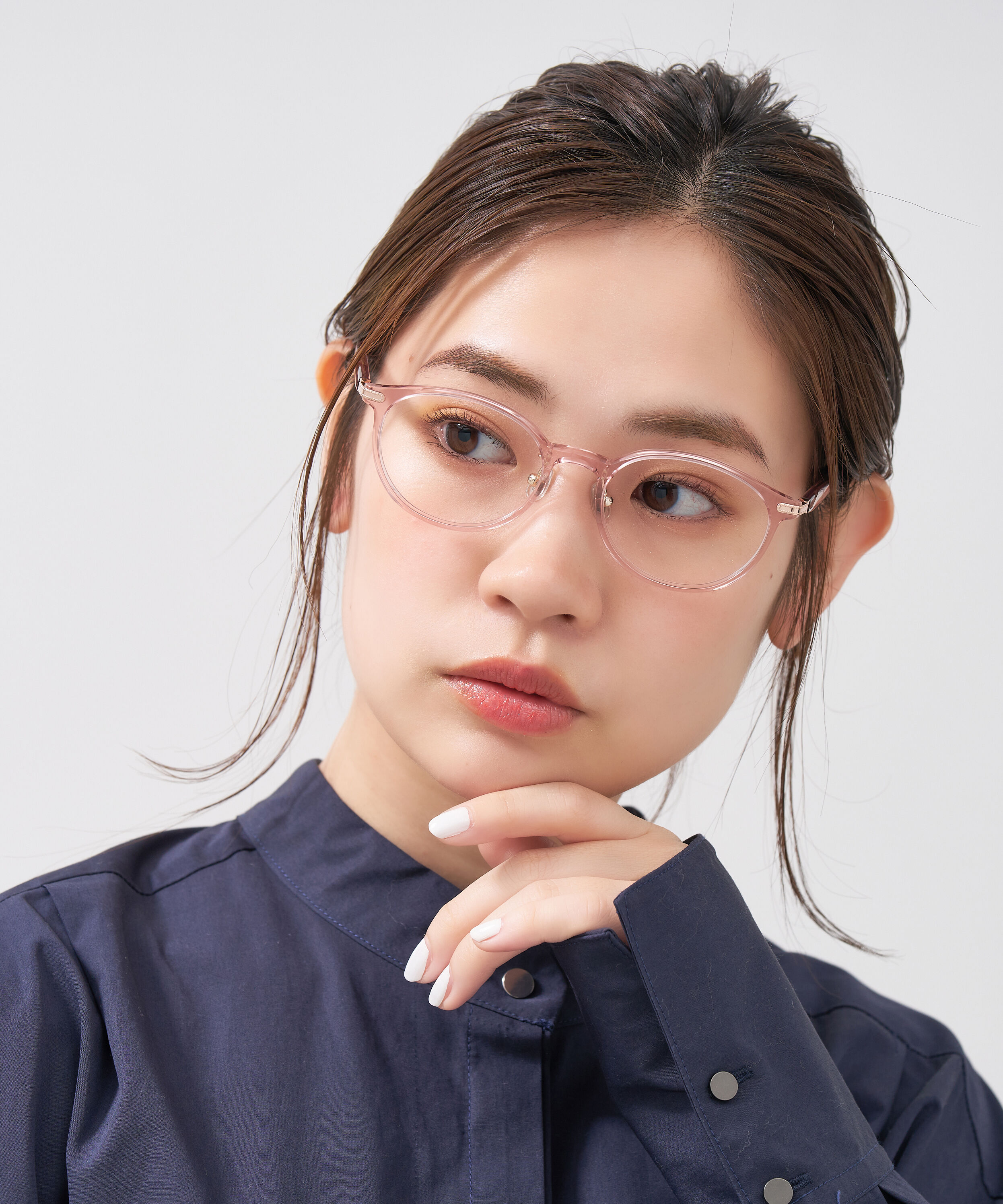  「オーバル型 メガネ｜上品で高級感のある 大人可愛いメガネ フェミニン レンズ交換券付き STANDARD MUSE」|メガネ|ピンク