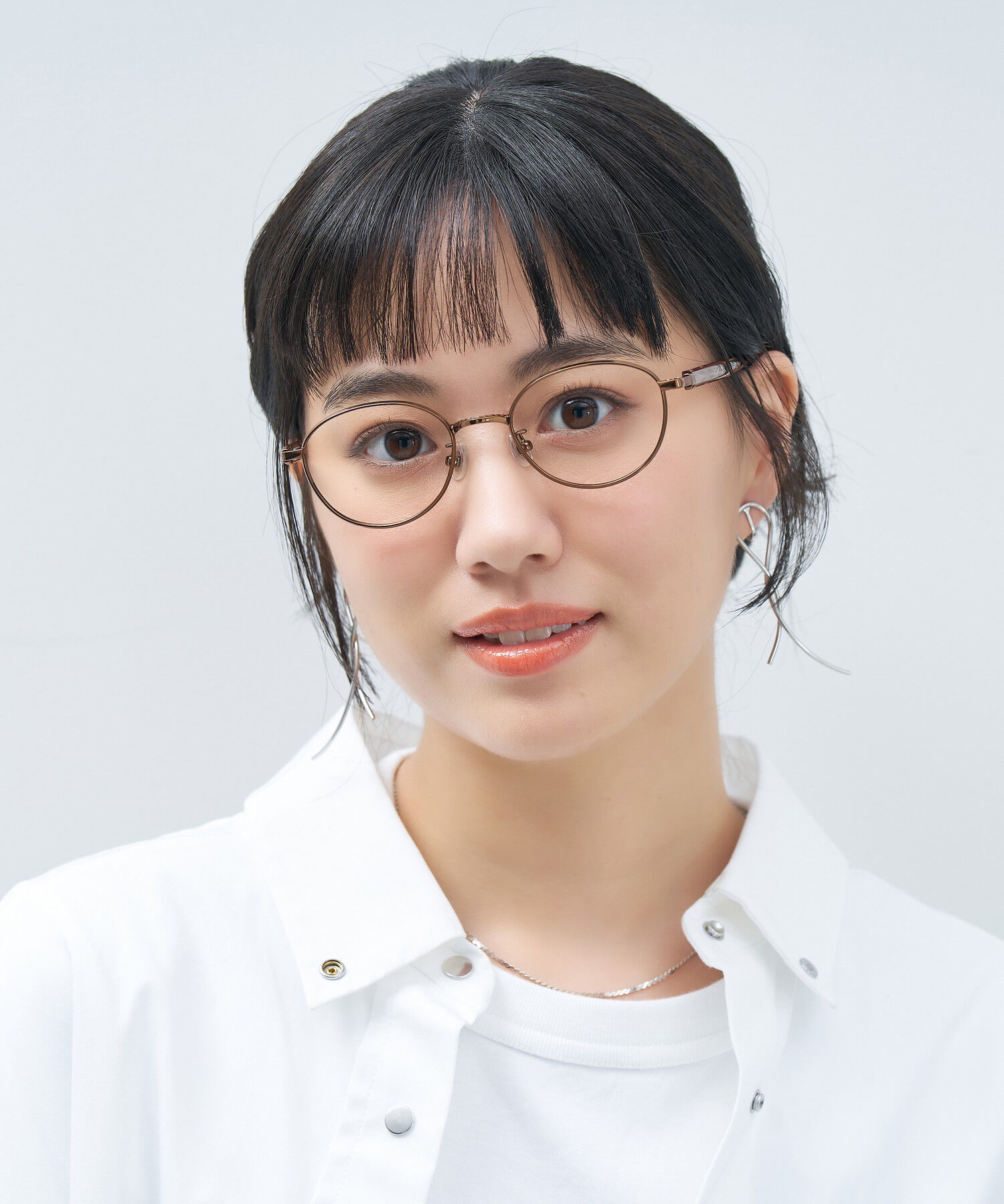  「オーバル型 メガネ｜上品で高級感のある 大人可愛いメガネ フェミニン レンズ交換券付き STANDARD MUSE」|メガネ|ブラウン系その他1