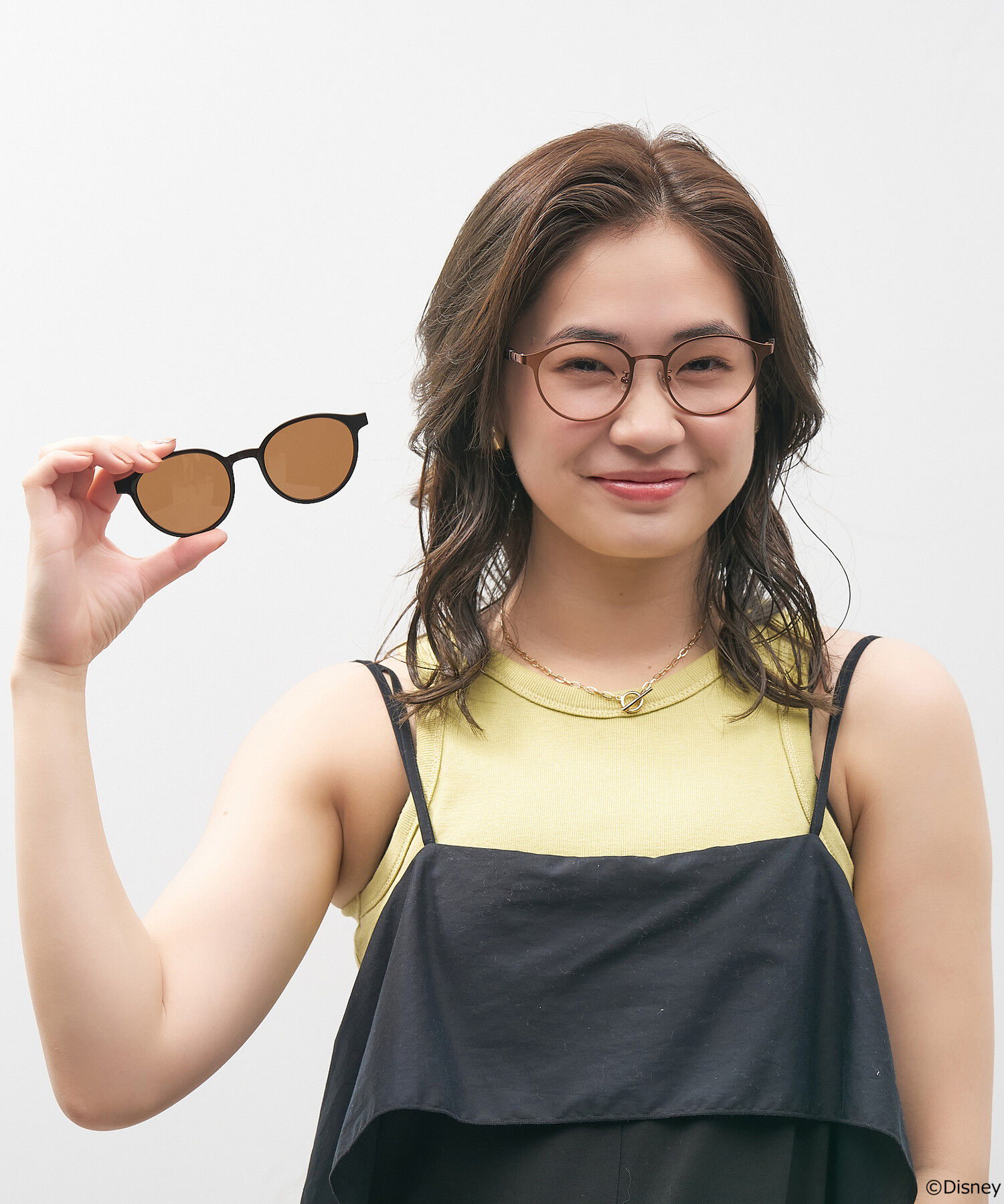  「ボストン型 2way サングラス メガネ Disney Collection created by Zoff &rdquo;Sunglasses&rdquo; N&D ディズニー」|サングラス|濃ブラウン2