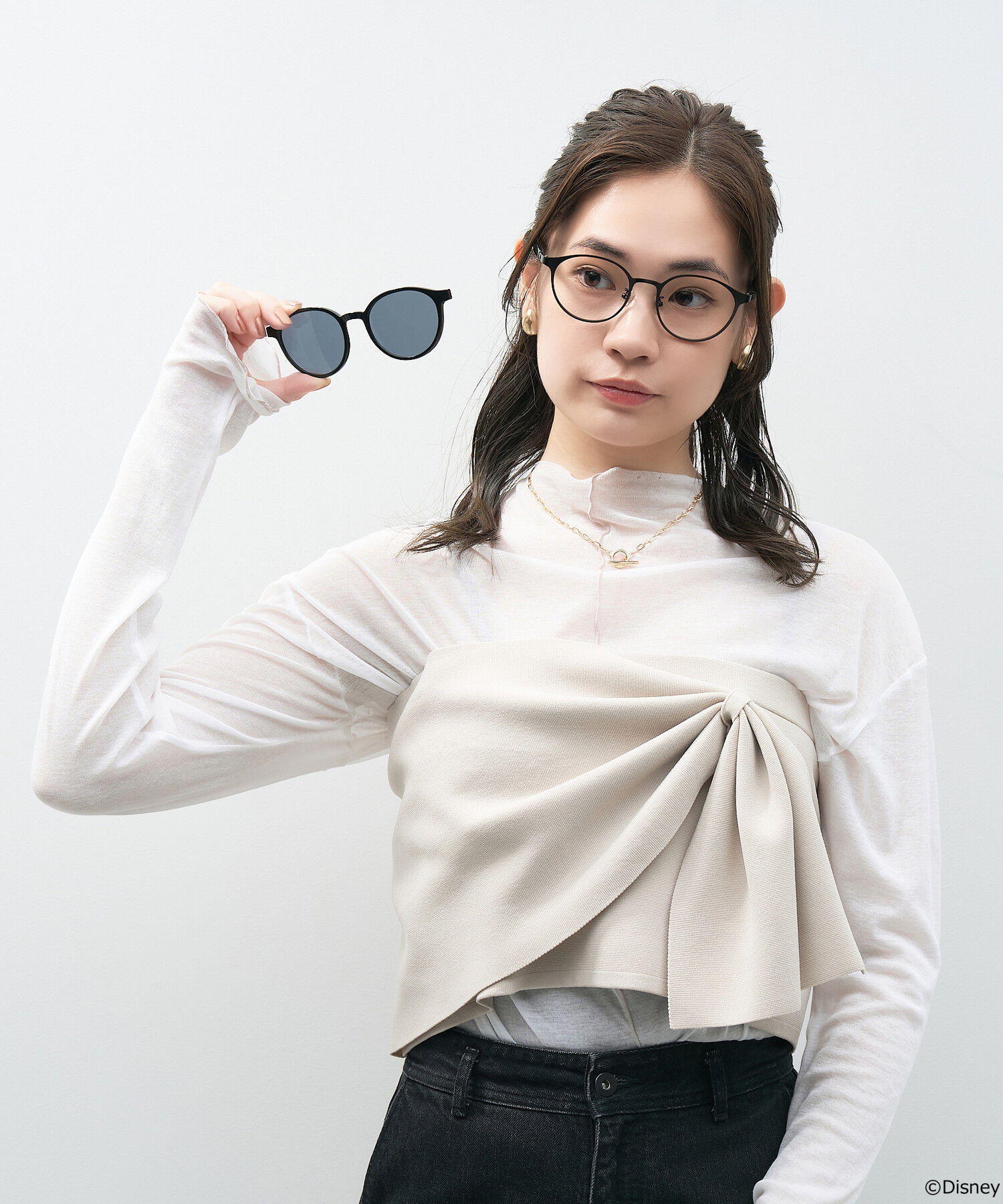  「ボストン型 2way サングラス メガネ Disney Collection created by Zoff &rdquo;Sunglasses&rdquo; N&D ディズニー」|サングラス|ブラック系その他