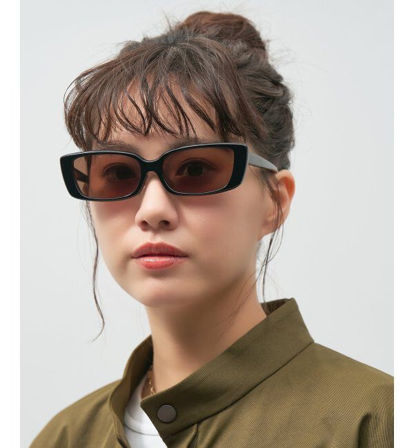  「【WEB限定】スクエア型 サングラス｜Y2K│紫外線対策│Zoff 横長 韓国ファッション」|サングラス|