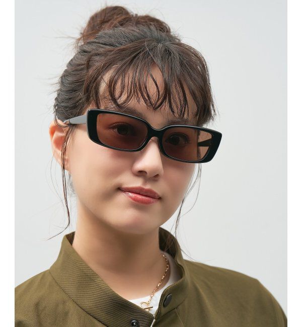  「【WEB限定】スクエア型 サングラス｜Y2K│紫外線対策│Zoff 横長 韓国ファッション」|サングラス|