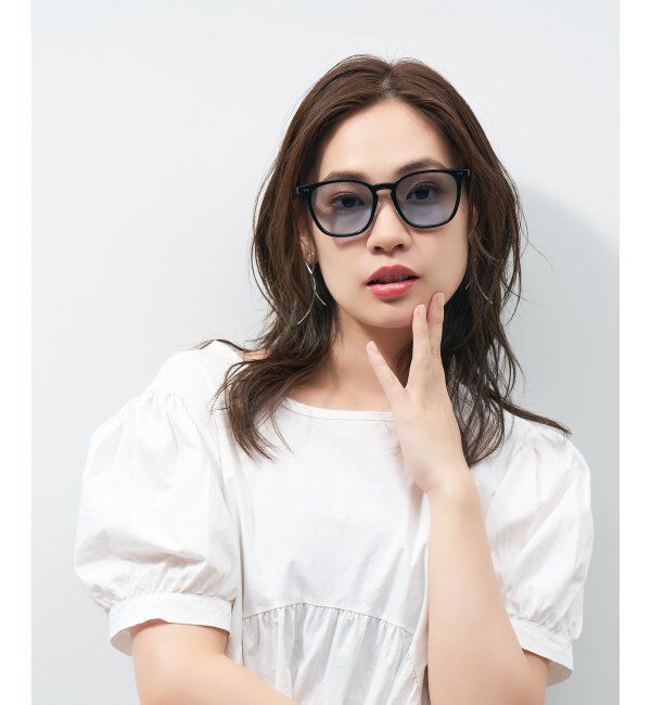  「ウェリントン型 サングラス 黒縁 大きめ カラーレンズ 紫外線対策 UVカット 」|サングラス|