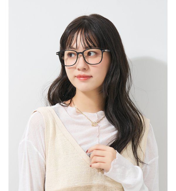  「ウェリントン型 メガネ│ズレ落ちにくい レザー調のラバーテンプルがオシャレなフレーム｜ レンズ交換券付」|メガネ|