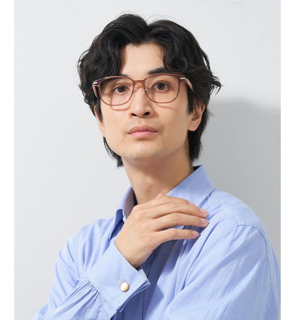  「ウェリントン型 メガネ│ズレ落ちにくい レザー調のラバーテンプルがオシャレなフレーム｜ レンズ交換券付」|メガネ|